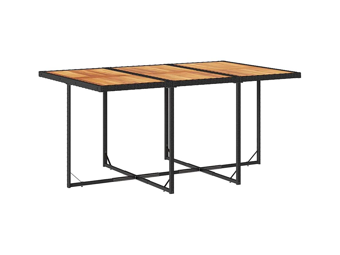 Ensemble à manger de jardin 11 pcs coussins noir résine tressée