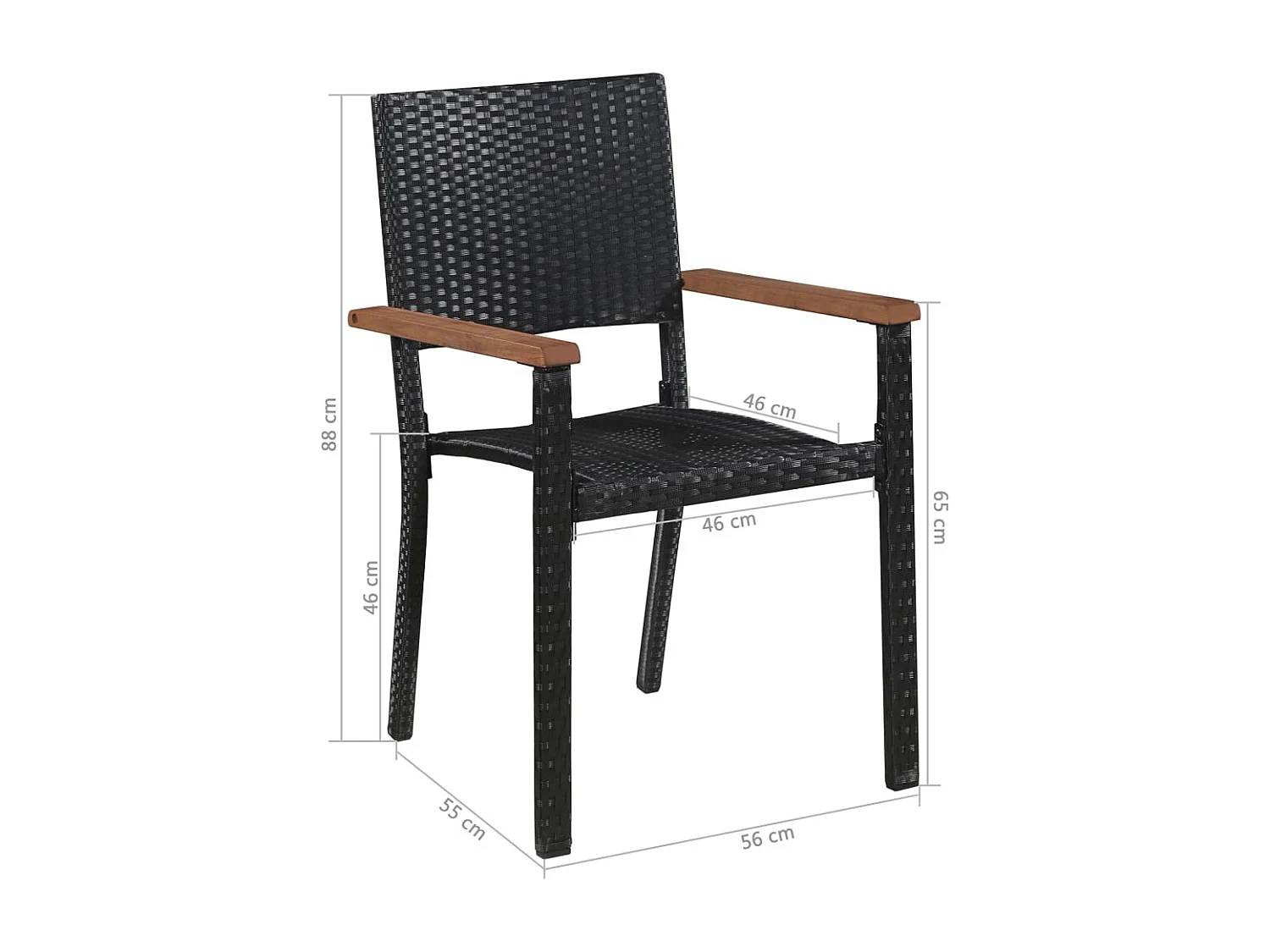 Set Mobili da Pranzo per Giardino 5 pz Nero