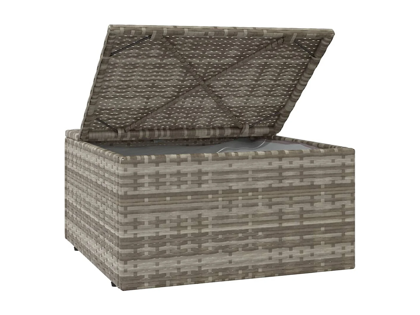 Set Divani da Giardino 3 pz con Cuscini in Polyrattan Grigio