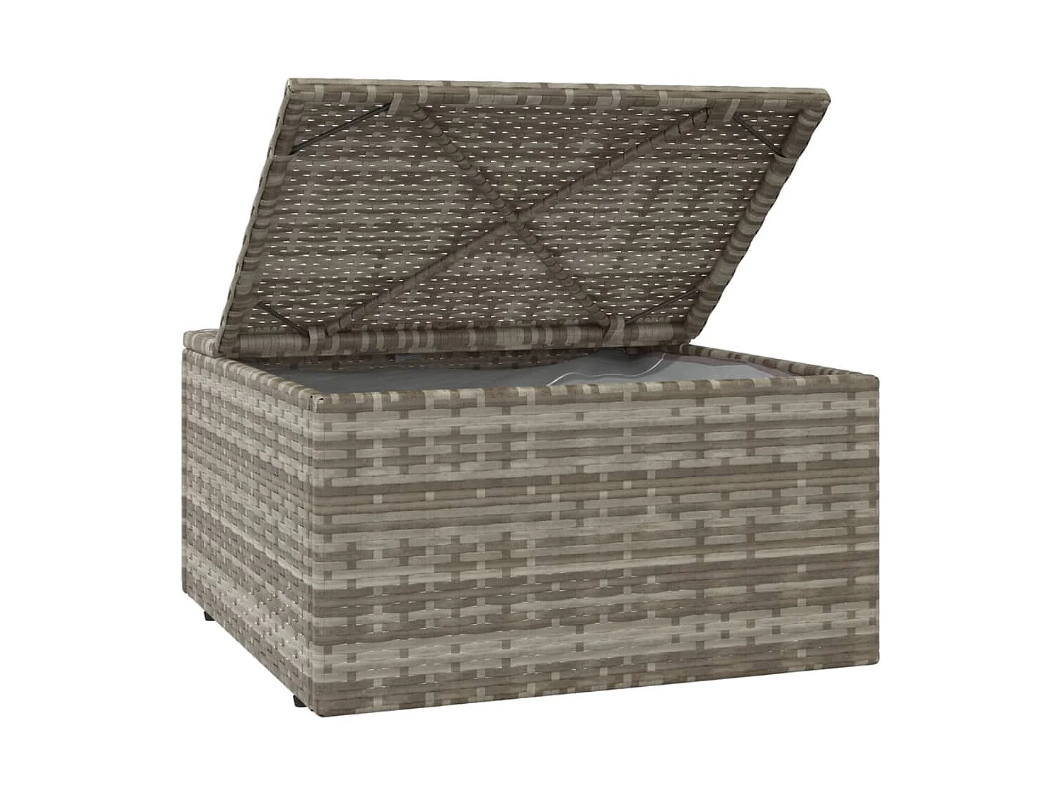 Set Divani da Giardino 3 pz con Cuscini in Polyrattan Grigio