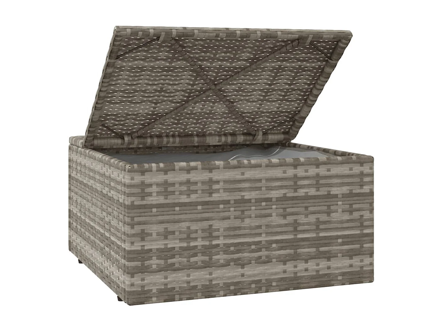 3-tlg. Garten-Lounge-Set mit Kissen Grau Poly Rattan