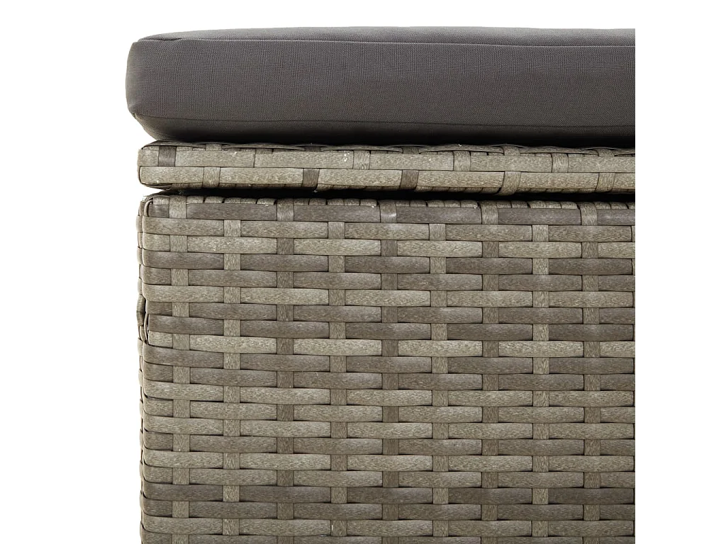 3-tlg. Garten-Lounge-Set mit Kissen Grau Poly Rattan