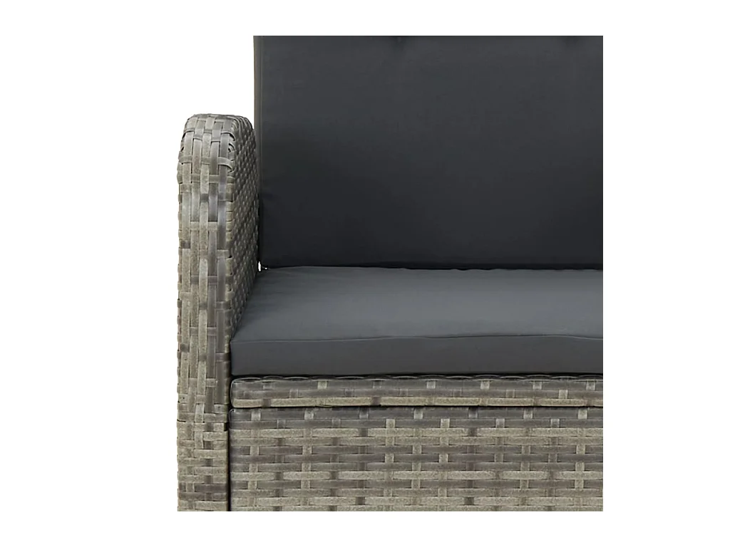 Ensemble à manger de jardin 9 pcs coussins gris résine tressée