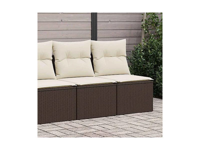 2-delige Loungeset met kussens poly rattan acacia bruin