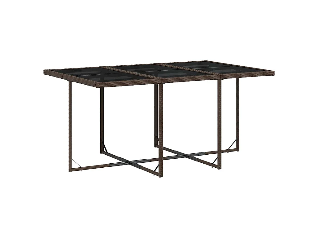 7-delige Tuinset met kussens poly rattan bruin