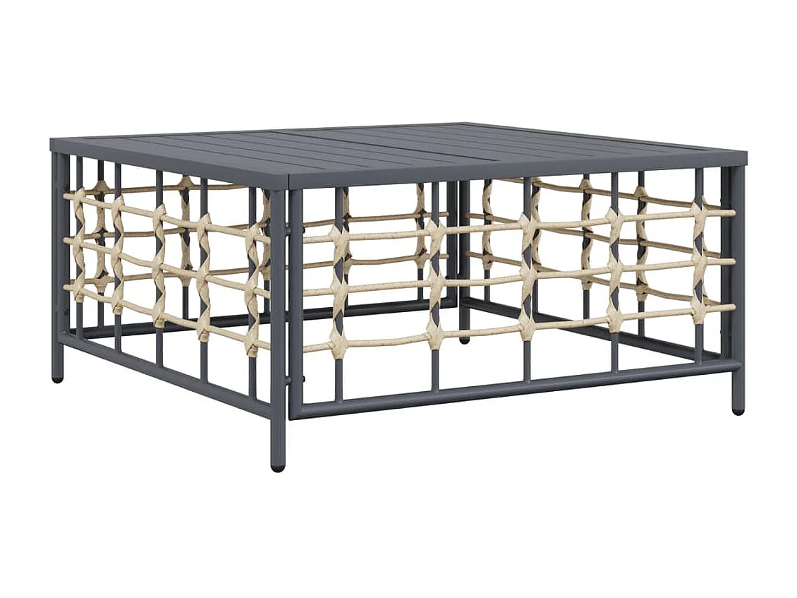 7-delige Loungeset met kussens poly rattan antracietkleurig