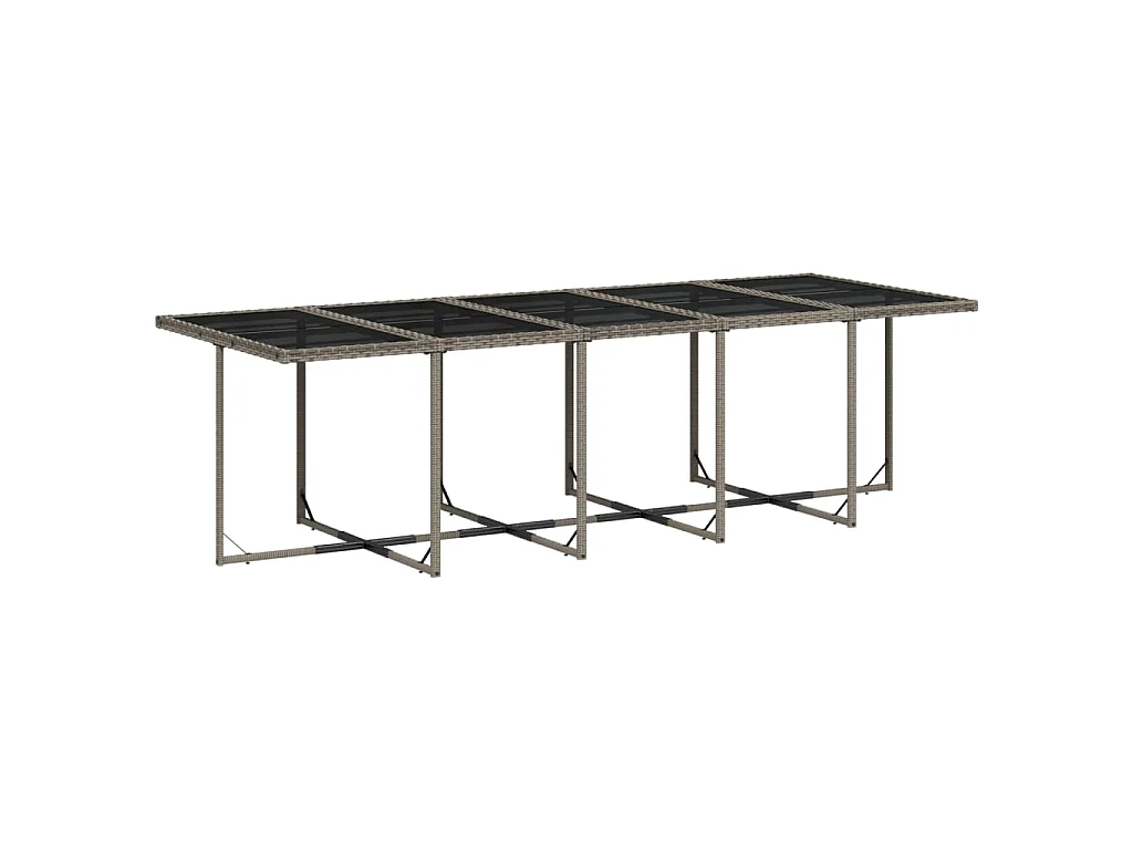 15-delige Tuinset met kussens poly rattan grijs