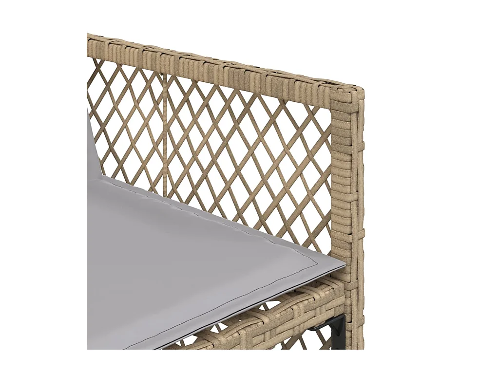 Ensemble à manger de jardin et coussins 17 pcs mélange beige