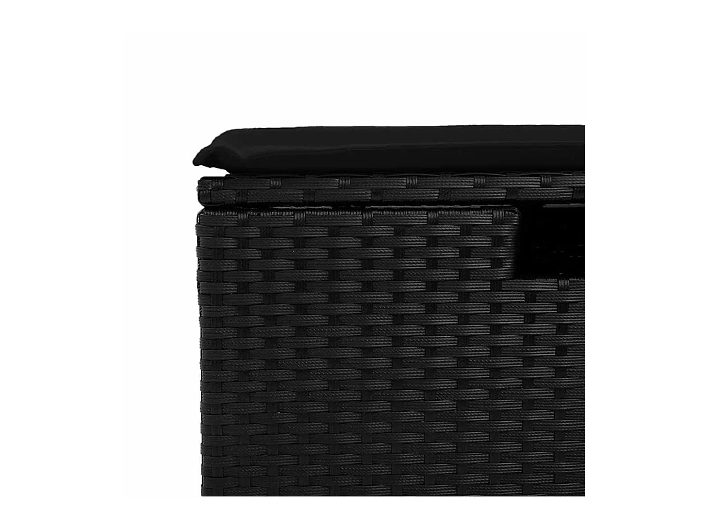 4-tlg. Garten-Sofagarnitur mit Kissen Schwarz Poly Rattan