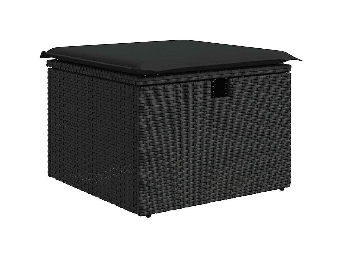 4-tlg. Garten-Sofagarnitur mit Kissen Schwarz Poly Rattan