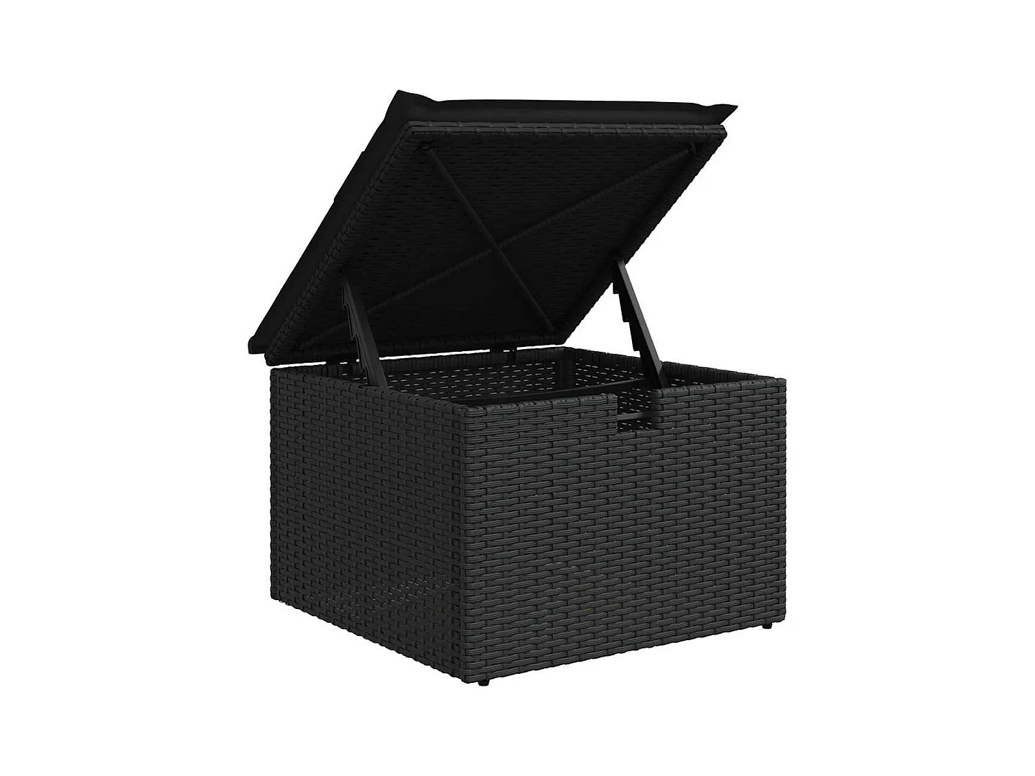 4-tlg. Garten-Sofagarnitur mit Kissen Schwarz Poly Rattan