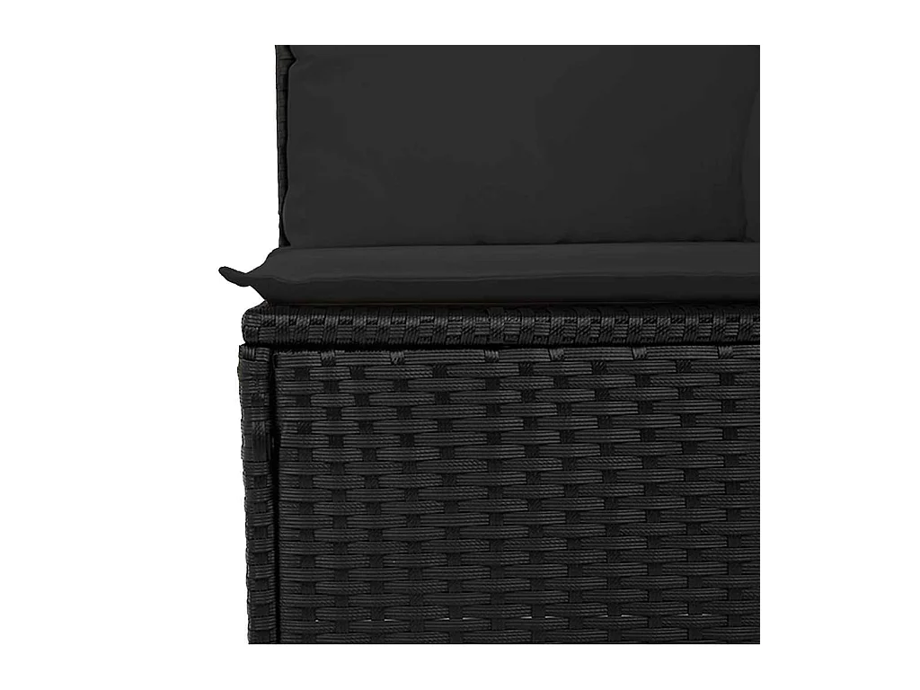 4-tlg. Garten-Sofagarnitur mit Kissen Schwarz Poly Rattan