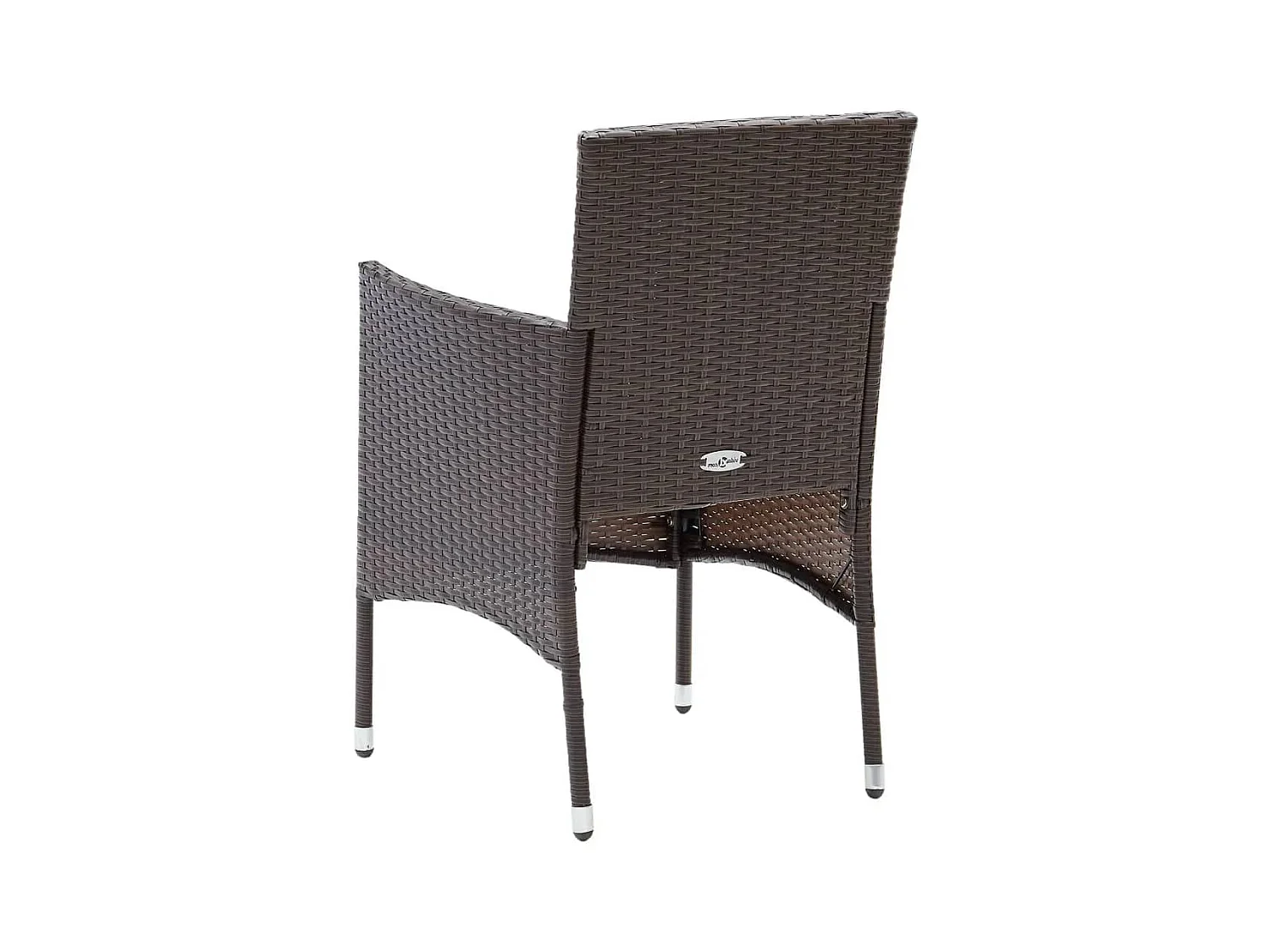 Ensemble à dîner de jardin avec coussins 3 pcs poly rotin brun