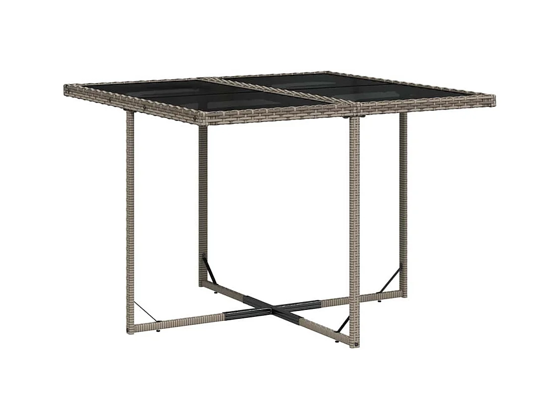 Ensemble à manger de jardin 5 pcs coussins gris résine tressée