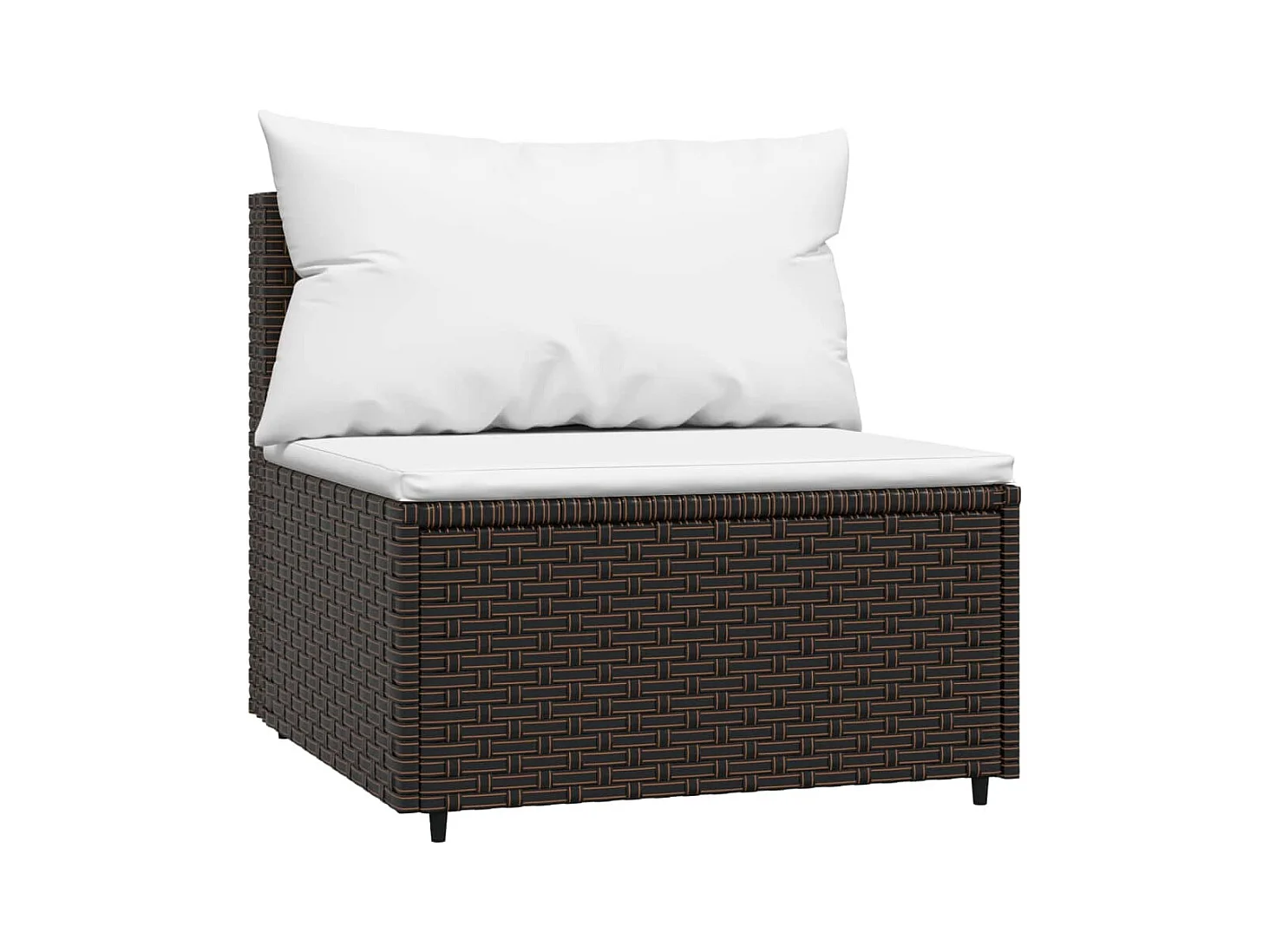 3-tlg. Garten-Lounge-Set mit Kissen Braun Poly Rattan