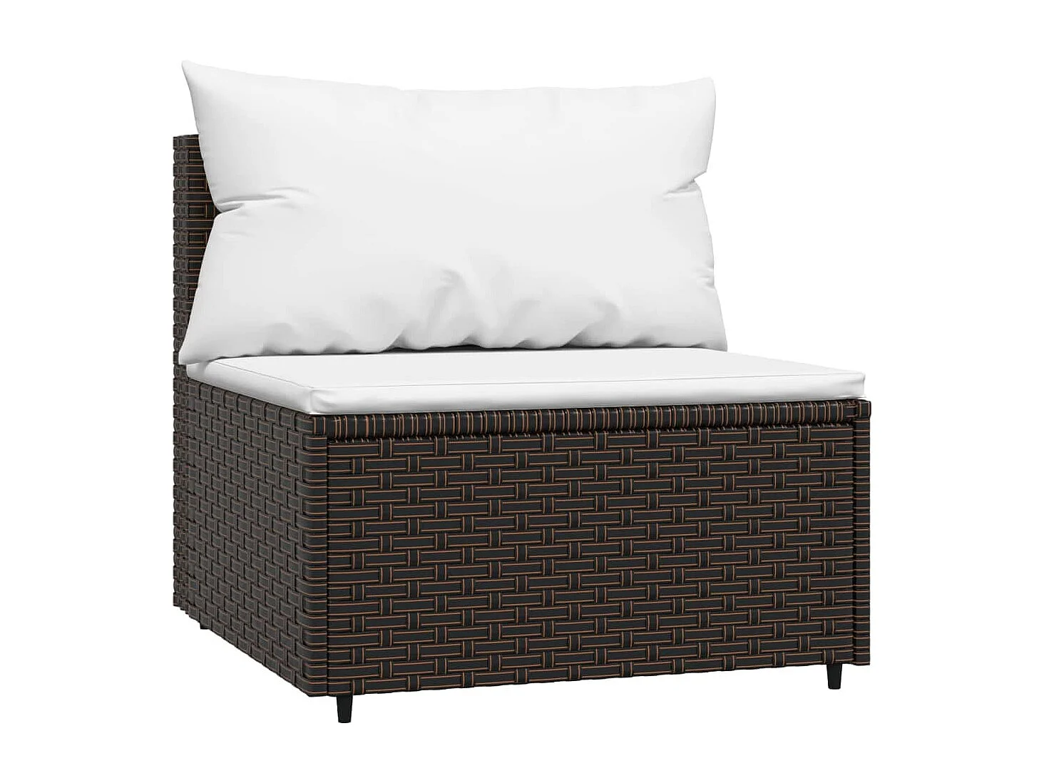3-tlg. Garten-Lounge-Set mit Kissen Braun Poly Rattan