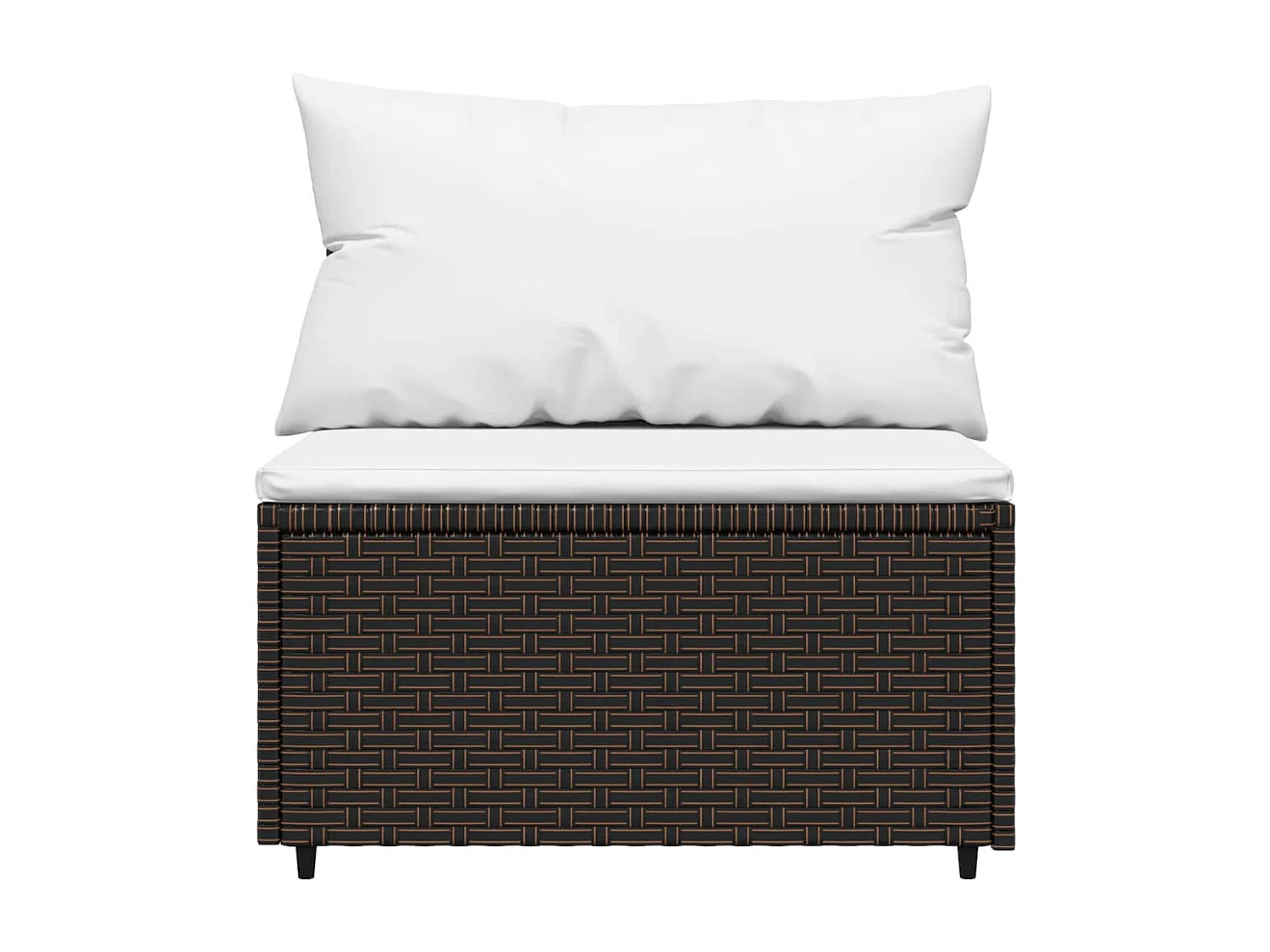 3-tlg. Garten-Lounge-Set mit Kissen Braun Poly Rattan