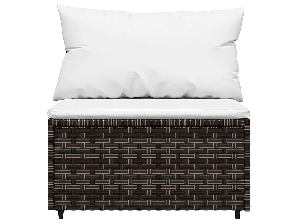3-tlg. Garten-Lounge-Set mit Kissen Braun Poly Rattan