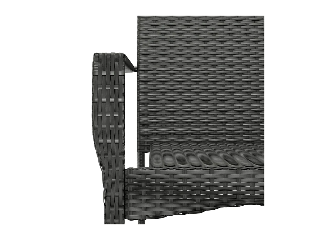 Ensemble à manger de jardin 9pcs coussins noir résine tressée