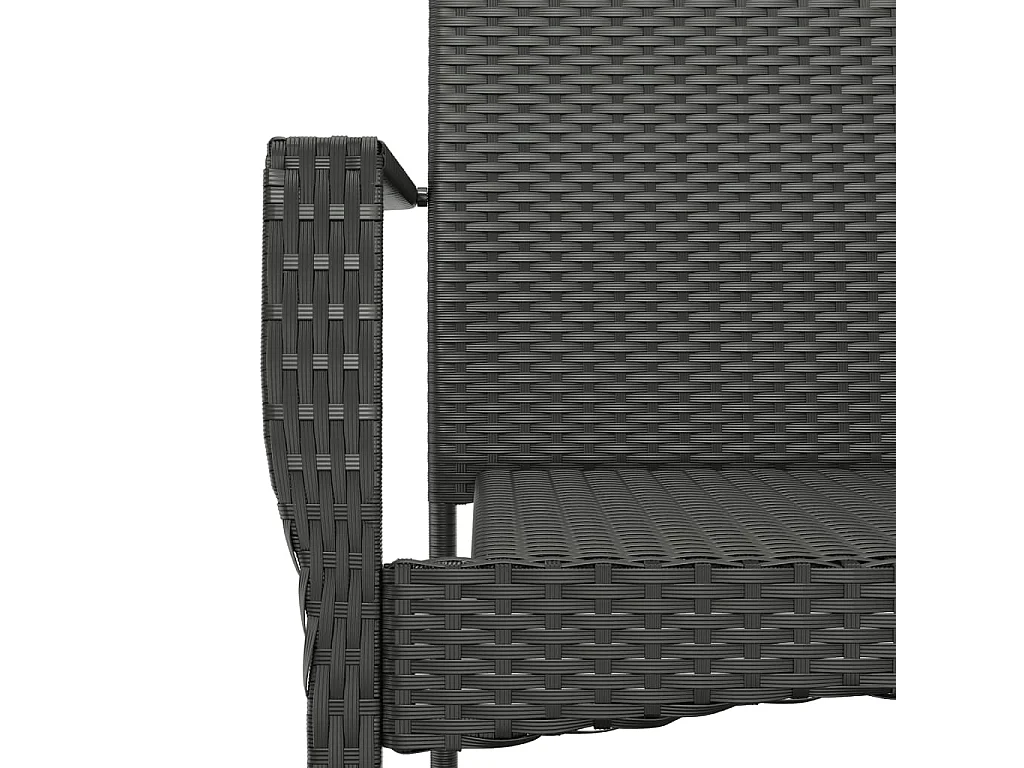 9-tlg. Garten-Essgruppe mit Kissen Schwarz Poly Rattan