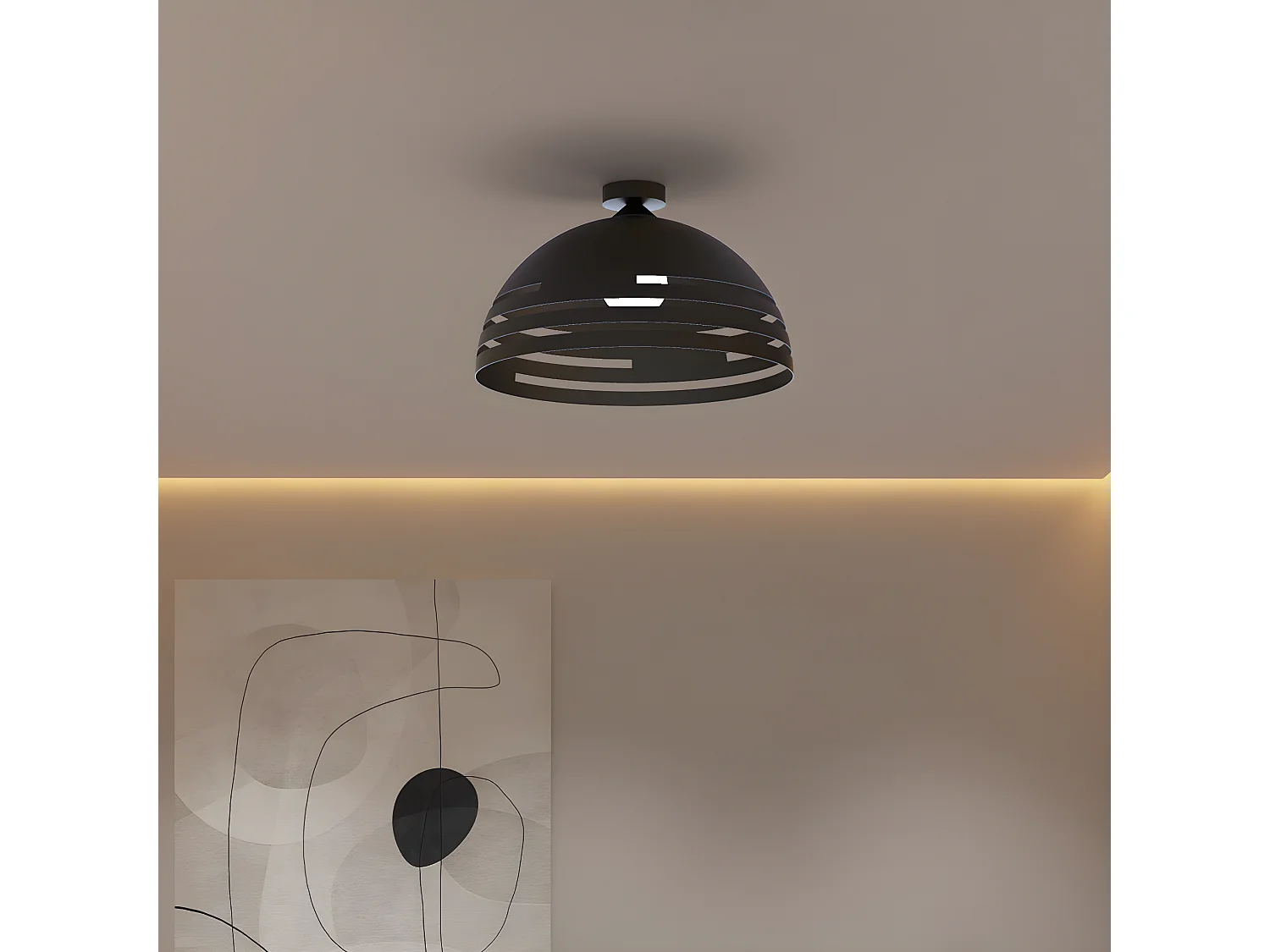 CIRCUIT Plafonnier, 1XE27, max 42W, métal, noir mat, D40cm