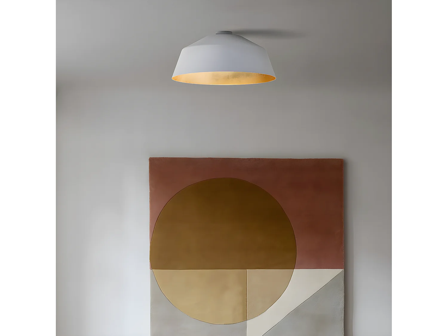 TOKYO Plafonnier, 1xE27, max 42W, métal, noir mat/feuille d'or, D.50cm