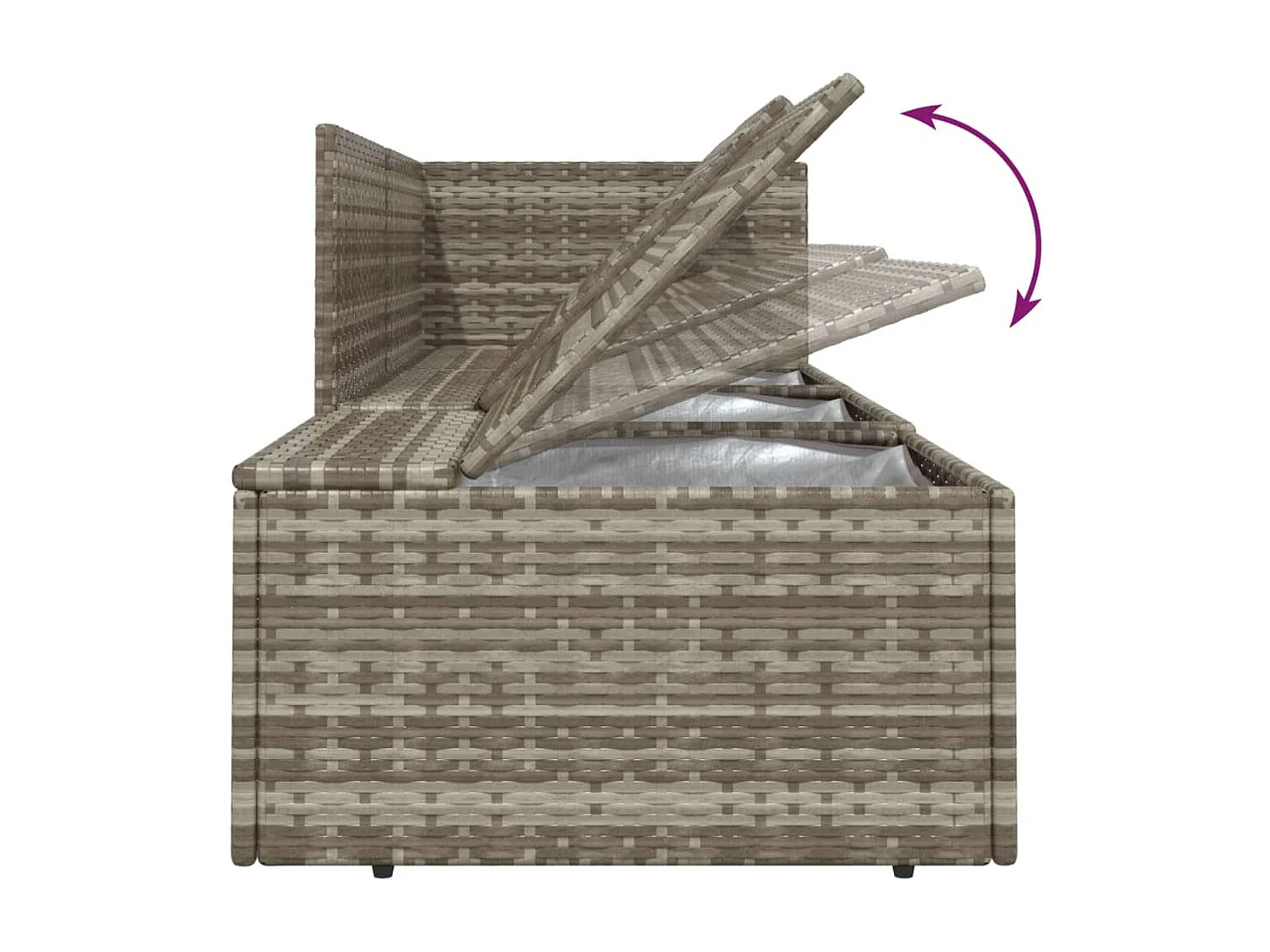 Salon de jardin 4 pcs avec coussins Gris Résine tressée