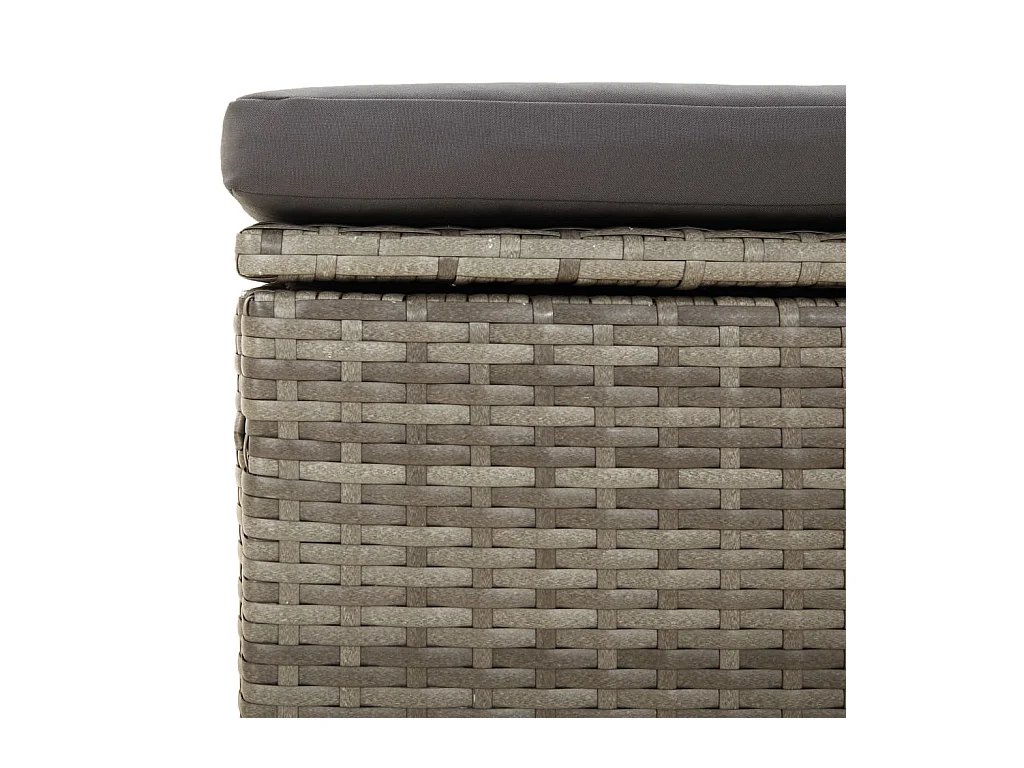 Salon de jardin 4 pcs avec coussins Gris Résine tressée