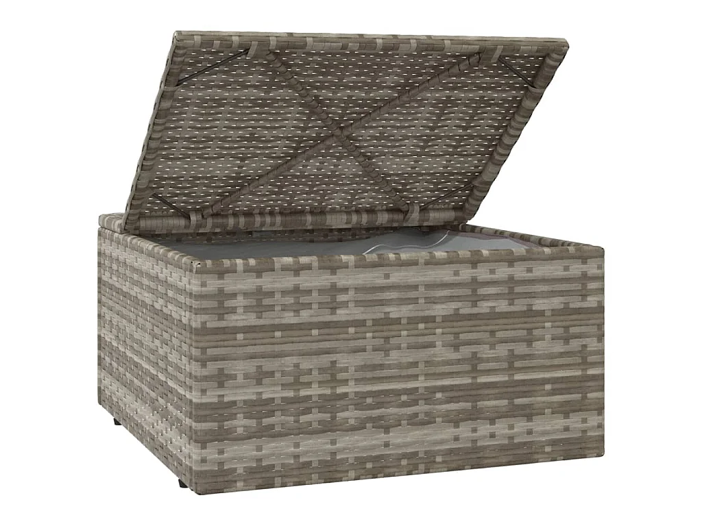 4-tlg. Garten-Lounge-Set mit Kissen Grau Poly Rattan