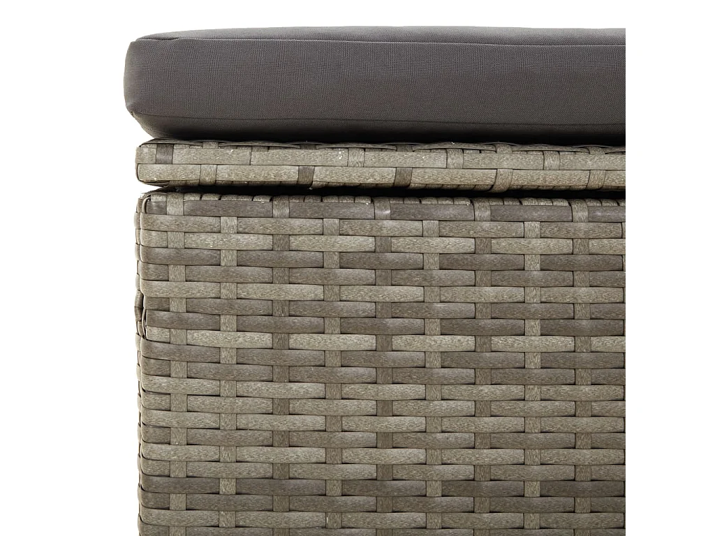 4-tlg. Garten-Lounge-Set mit Kissen Grau Poly Rattan