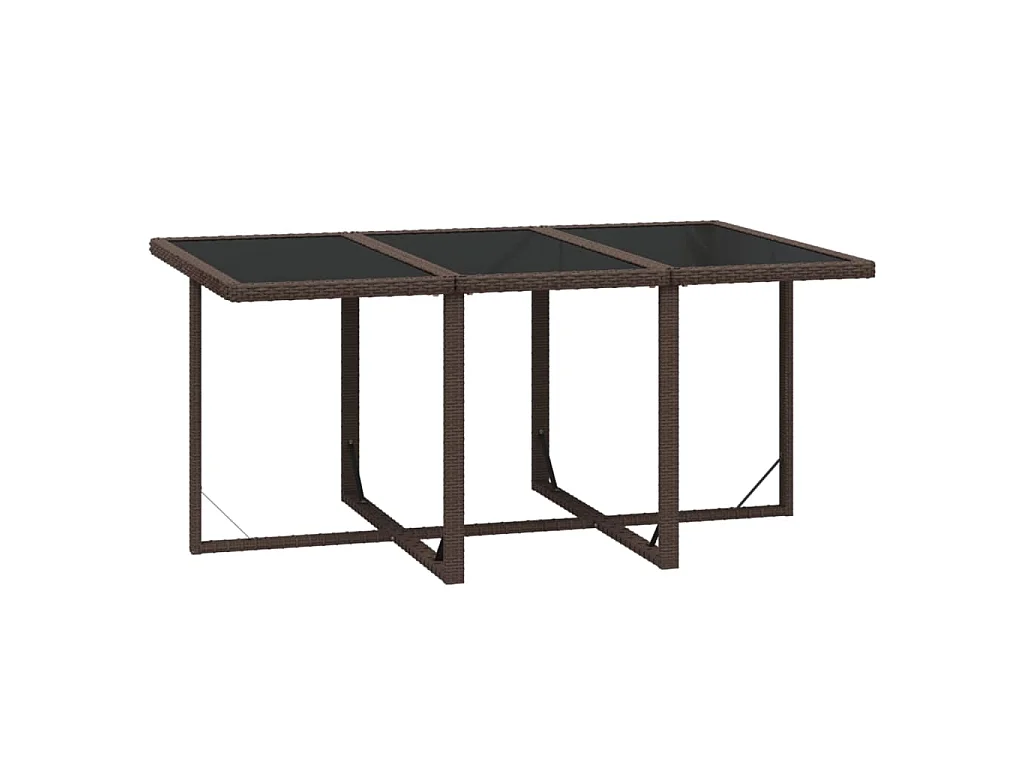 Ensemble à manger de jardin et coussins 7 pcs marron poly rotin