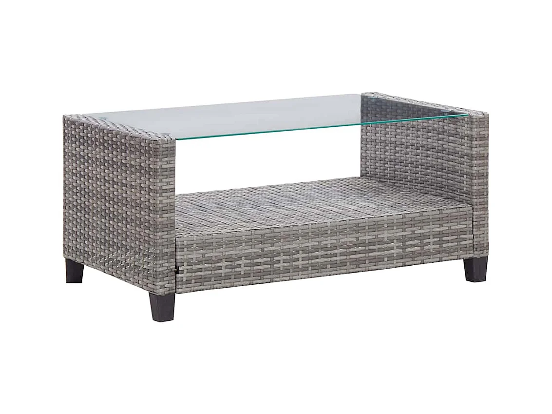 Salon de jardin 6 pcs avec coussins Résine tressée Gris foncé