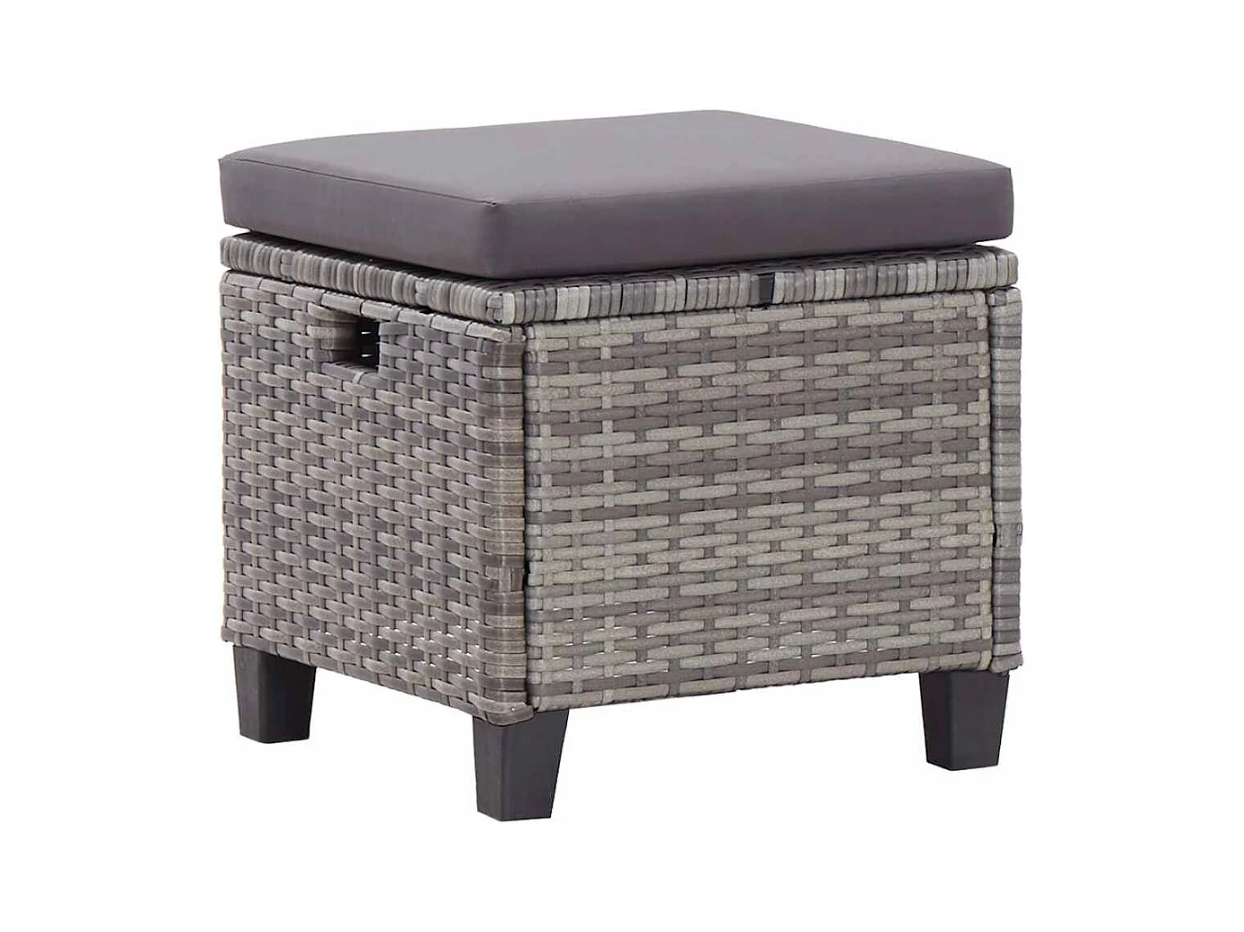 Salon de jardin 6 pcs avec coussins Résine tressée Gris foncé