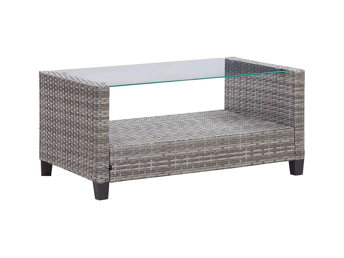 Salon de jardin 6 pcs avec coussins Résine tressée Gris foncé