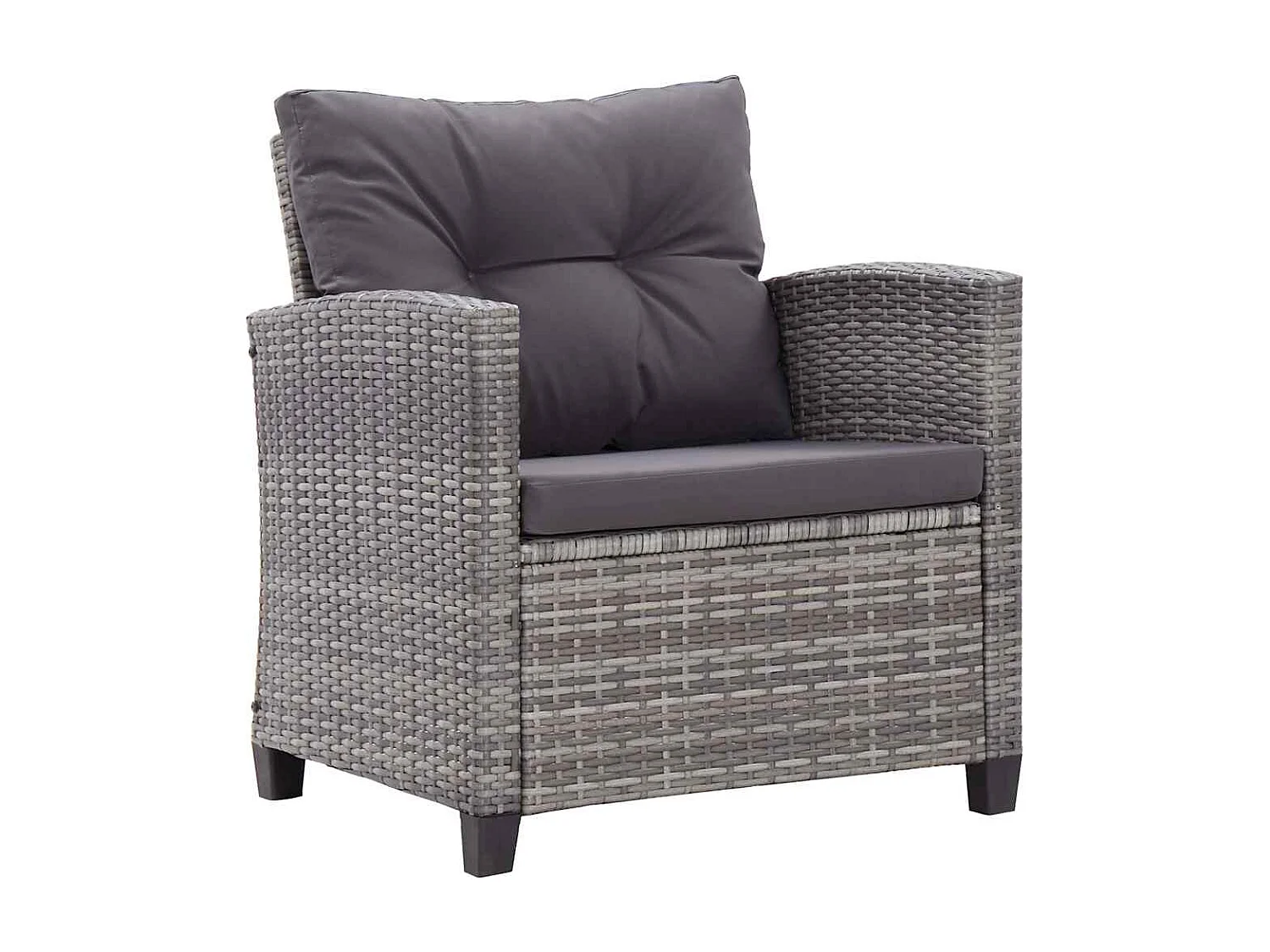 Salon de jardin 6 pcs avec coussins Résine tressée Gris foncé