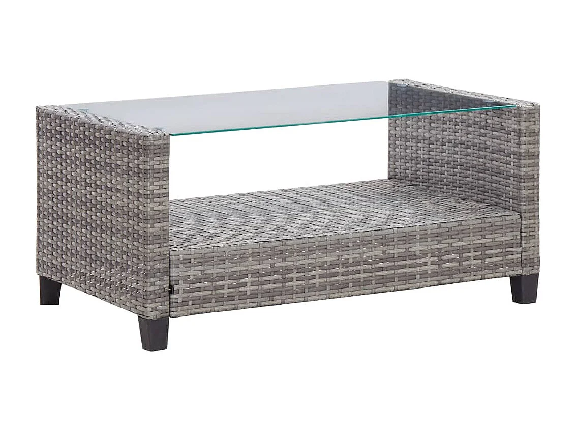 Salon de jardin 6 pcs avec coussins Résine tressée Gris foncé