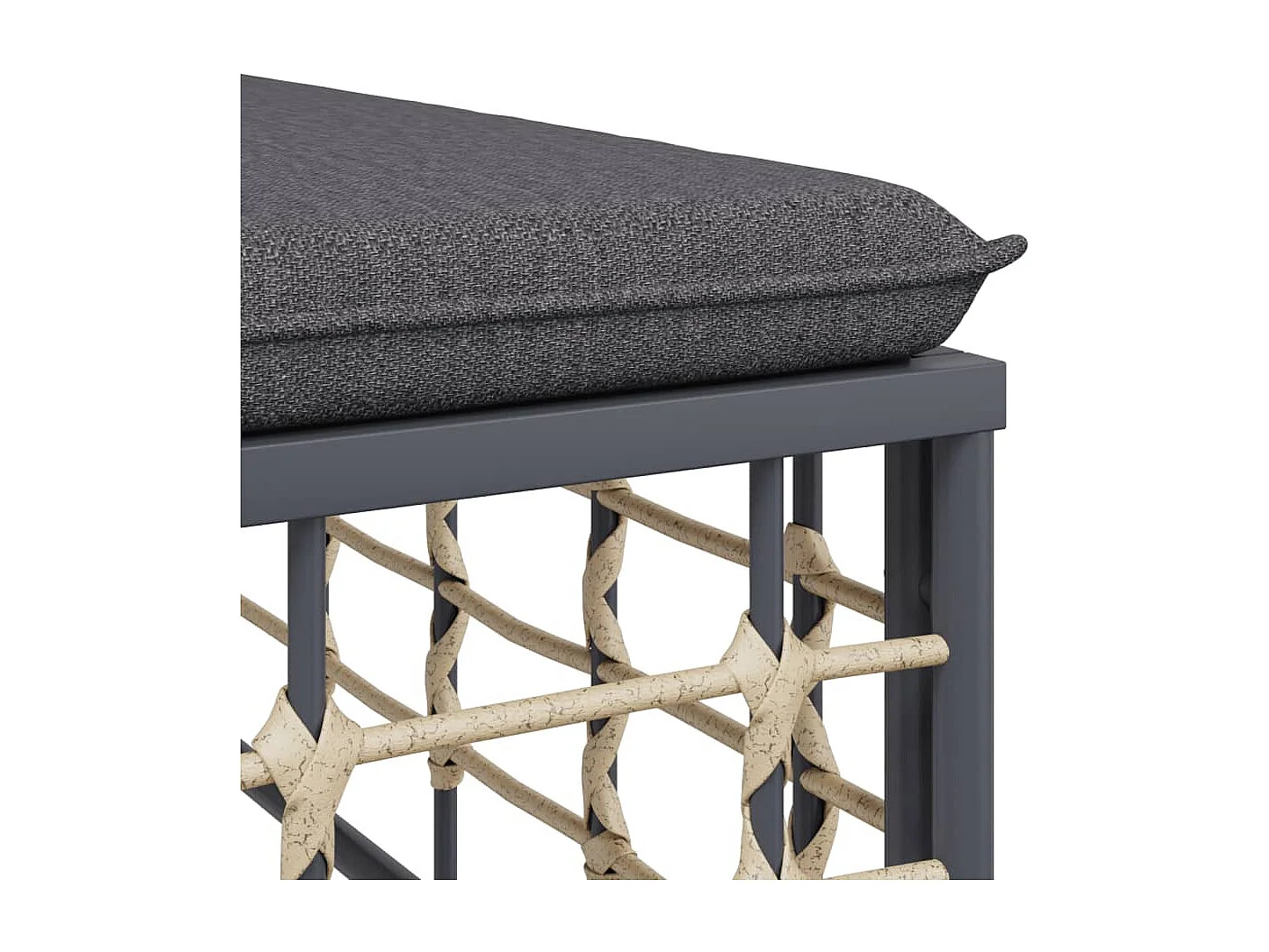 Salon de jardin 3 pcs avec coussins anthracite résine tressée