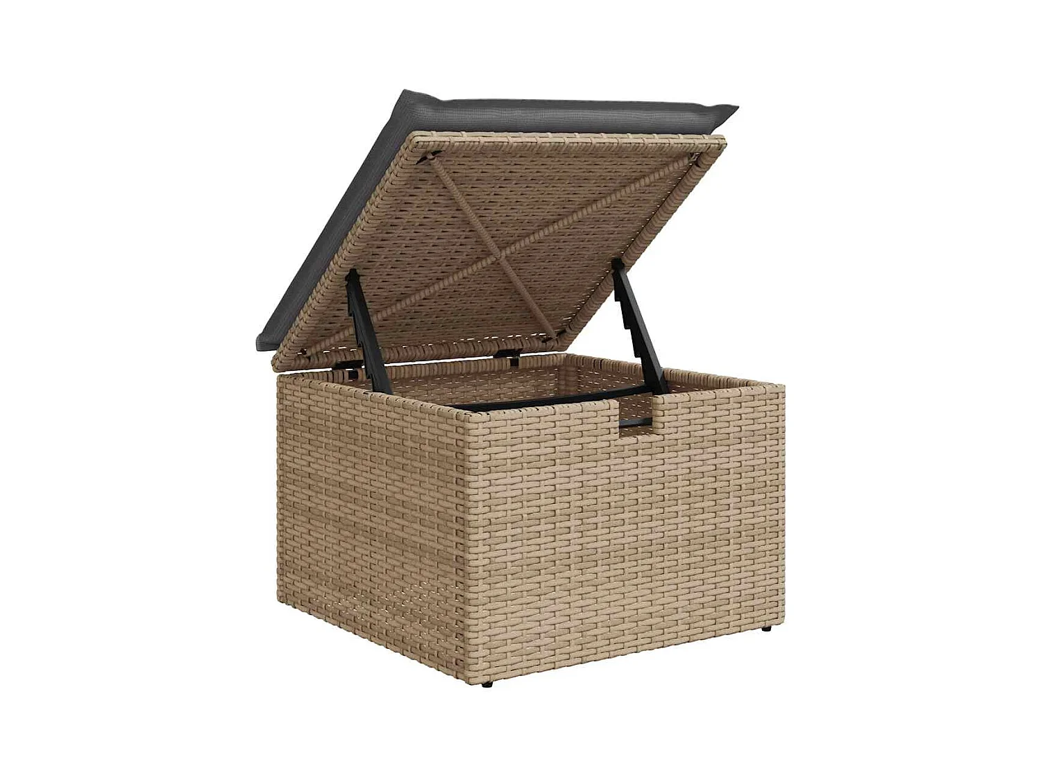 Salon de jardin avec coussins 4 pcs beige résine tressée