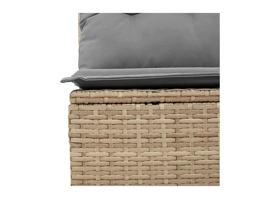 Salon de jardin avec coussins 4 pcs beige résine tressée