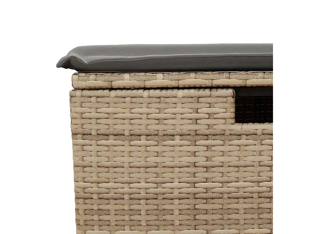 Salon de jardin avec coussins 4 pcs beige résine tressée