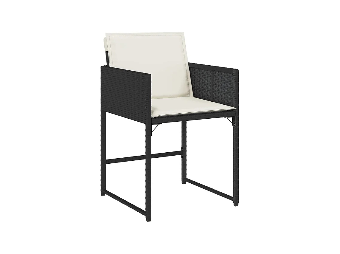 Ensemble à manger de jardin 17 pcs coussins noir résine tressée