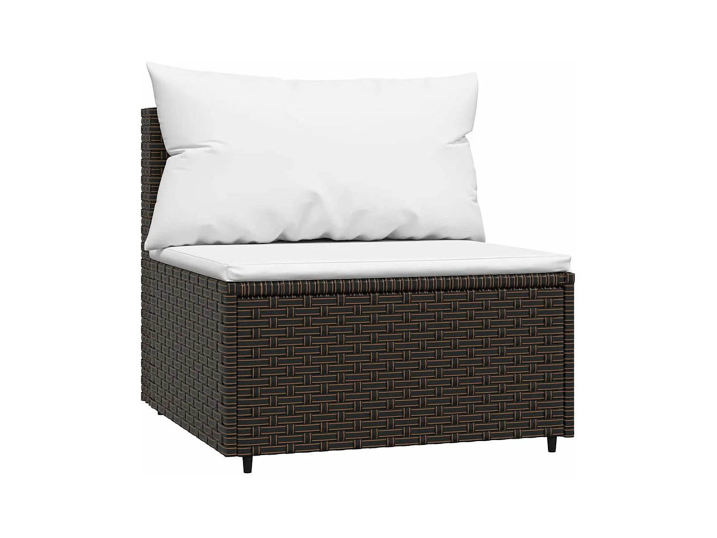 Salon de jardin 3 pcs avec coussins marron résine tressée