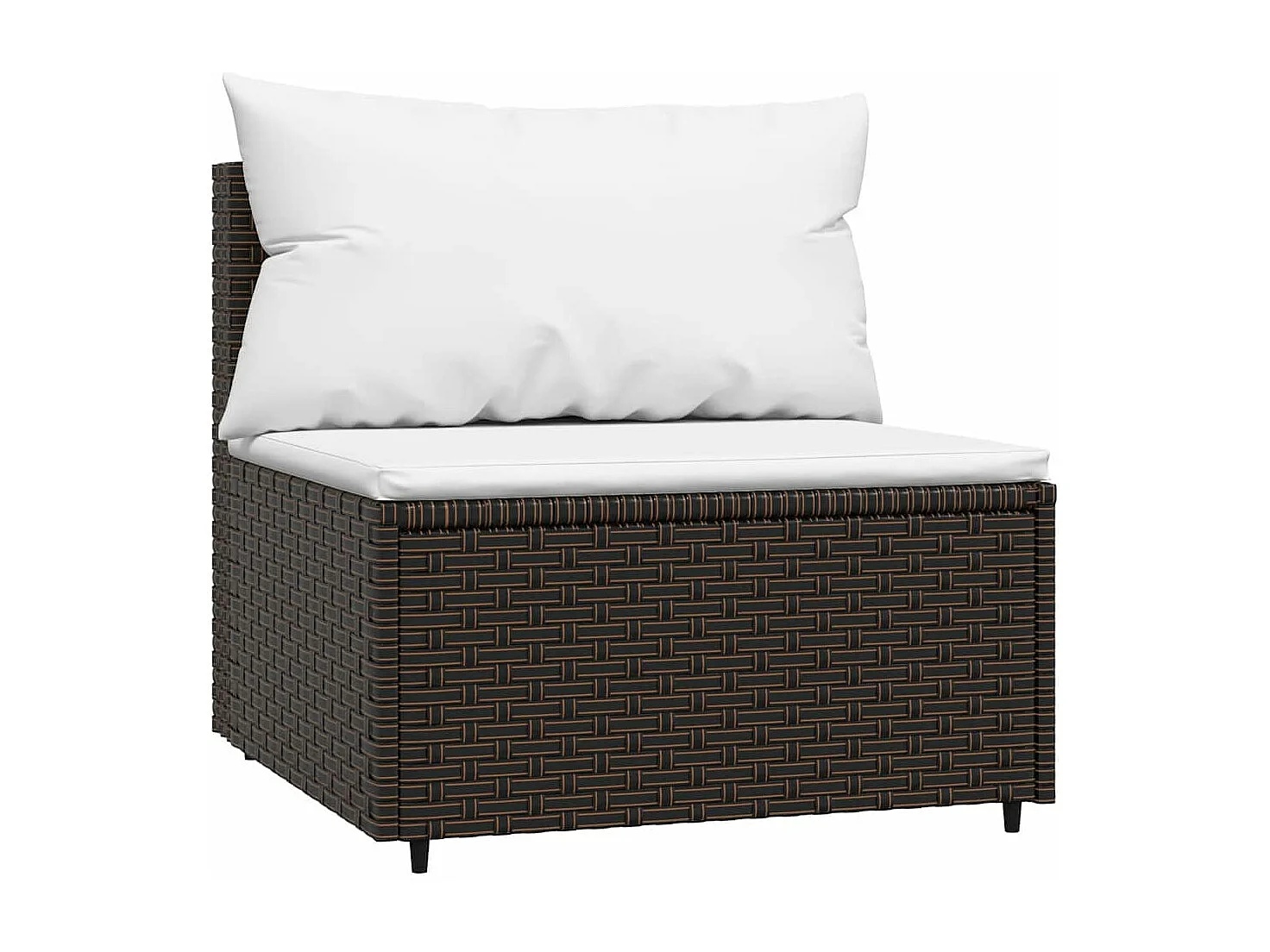 3-delige Loungeset met kussens poly rattan bruin