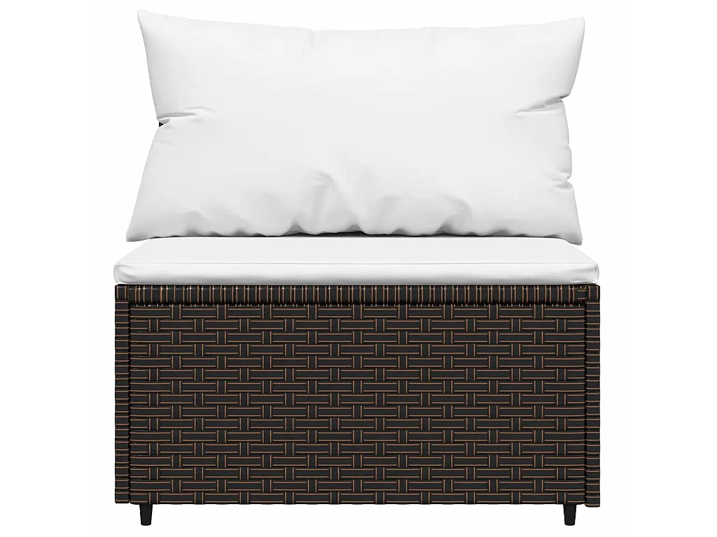 Set Mobili da Giardino 3 pz con Cuscini in Polyrattan Marrone