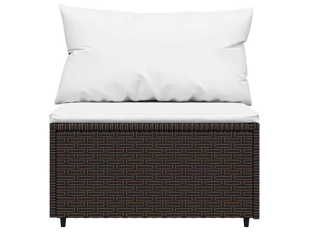 Set Mobili da Giardino 3 pz con Cuscini in Polyrattan Marrone