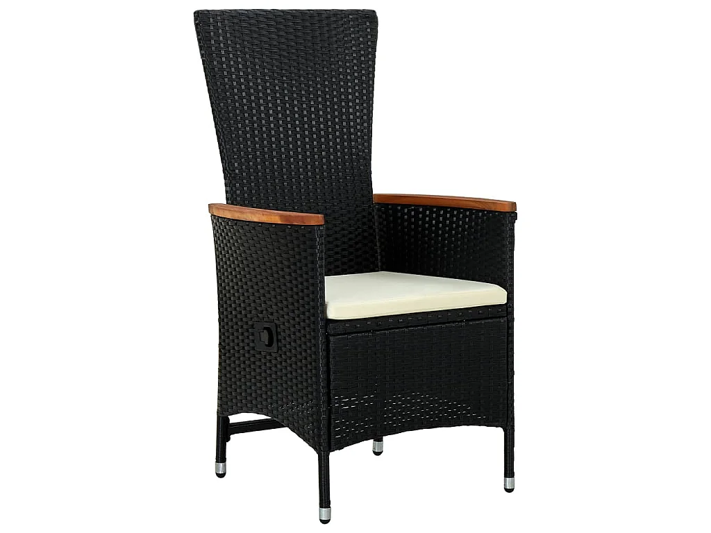 11-tlg. Garten-Essgruppe mit Kissen Schwarz Poly Rattan