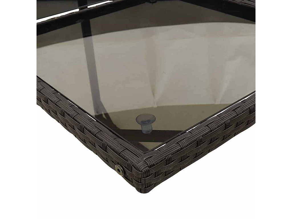 Ensemble à manger de jardin coussins 7pcs Noir Résine tressée