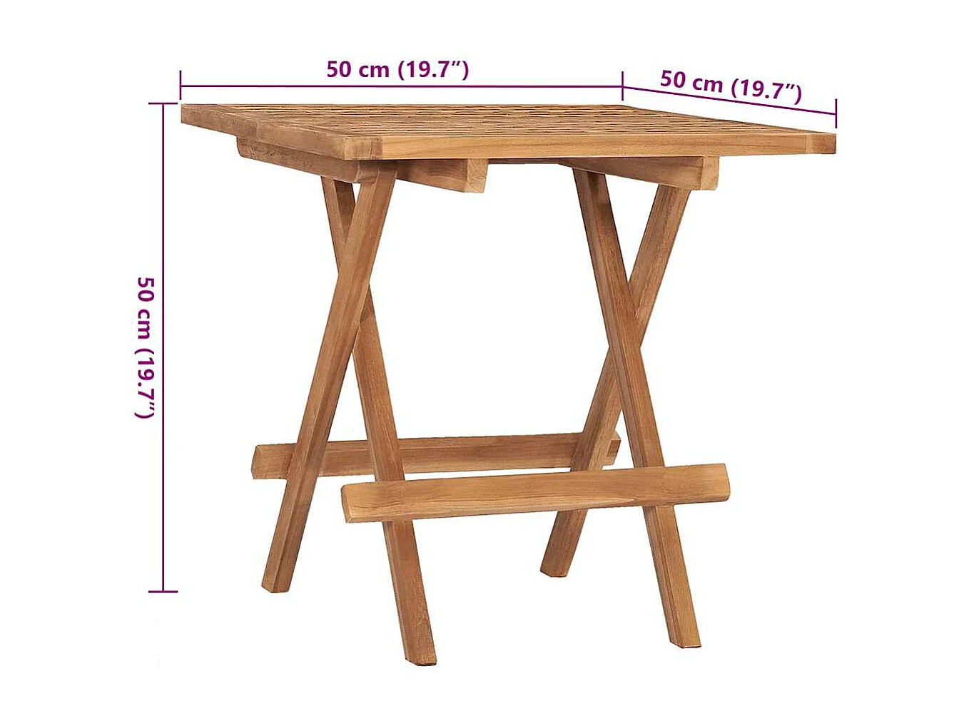 Ensemble à manger d'extérieur pliable avec coussin 3 pcs Teck