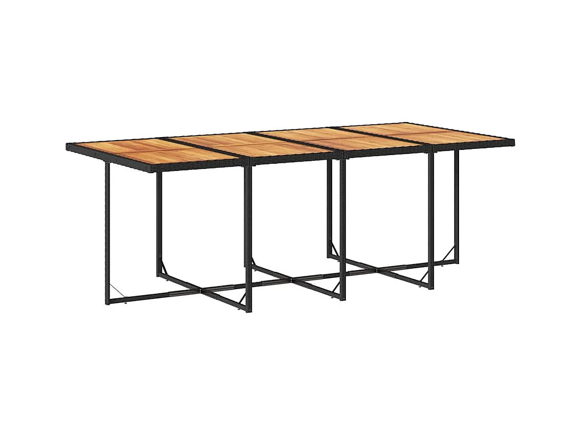 13 pcs conjunto de jantar p/jardim com almofadões vime PE preto