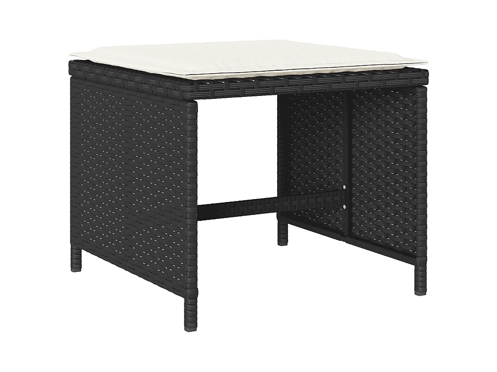 Ensemble à manger de jardin 13 pcs coussins noir résine tressée